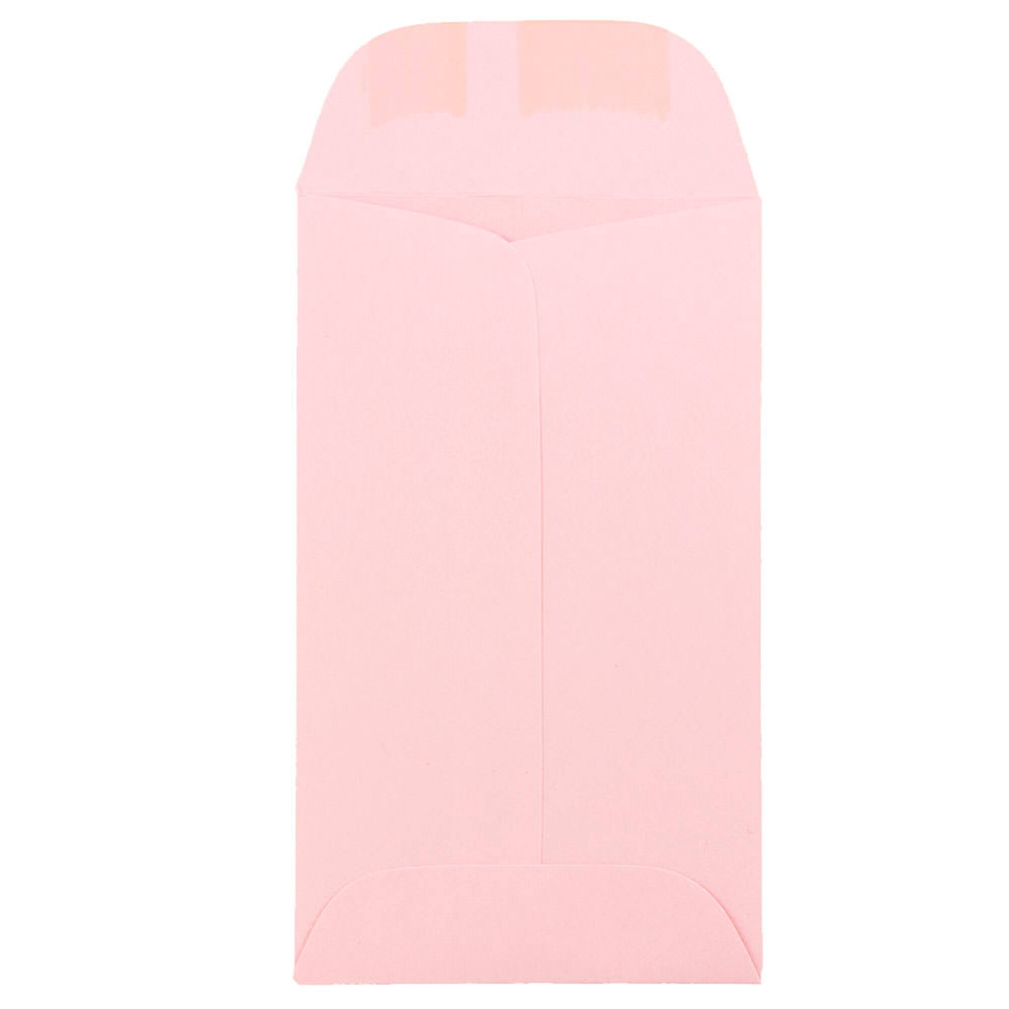 JAM Paper 2.5" x 4.25" Baby Pink Pastel Coin Business Envelopes, 50ct.